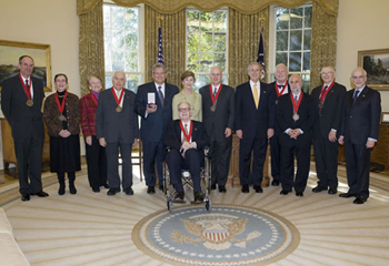 Armenian Genocide Denier Bernard Lewis (fourth from left) honored with National Humanities Medal at White House