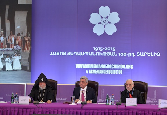President Serzh Sarkisian at the Armenian Genocide Centennial Coordinating Council meeting Saturday