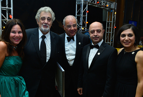 Event Co-Chair Tina Segel, Maestro Placido Domingo, Co-Chair Harry Nadjarian,  University President Dr. Paul Haidostian & Mrs. Maral Haidostian