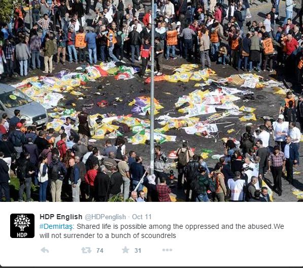 The site of the Ankara attack (Source: HDP Twitter page)