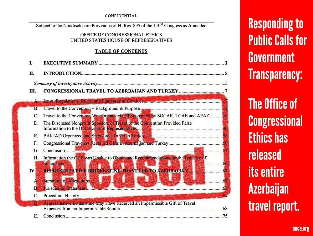 report and over 1000 pages of finding on Azerbaijan travel scandal case