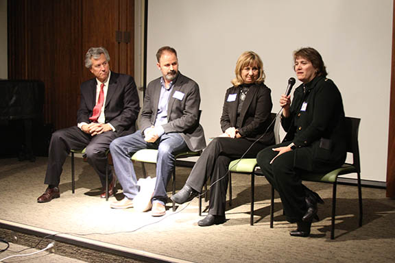 Panelists from Left:  Educators Peter Paccone and Sean Abajian, Burbank School Board Member Roberta Reynolds, GUSD Assistant Superintedent Maria Gandera