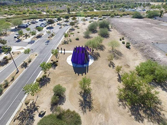 Aerial view of the Las Vegas Monument prior to unveiling