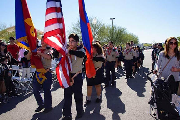 Flags Presentation by Las Vegas Homenetmen Artsakh chapter Scouts