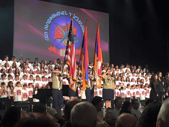 The AYF Juinor Choir performed revolutionary songs at the beginning of the ARF 125th Anniversary Celebration Sunday