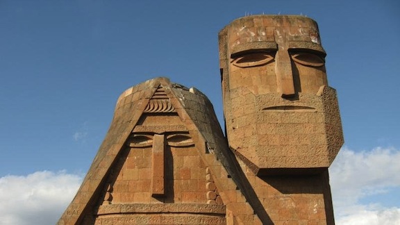 The "We are out Mountains" monument in Artsakh