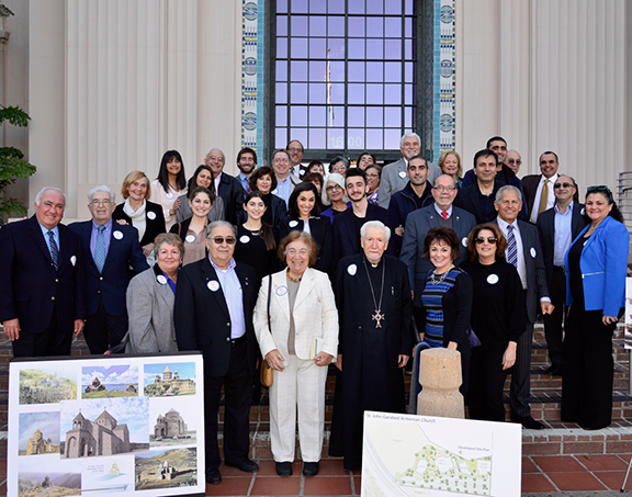 Victory celebration by church supporters following the Coastal Commission hearing.