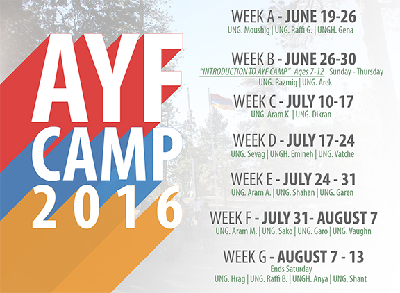 AYF Camp Dates