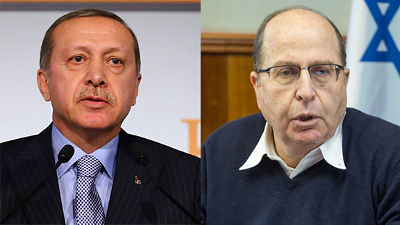 Turkish President Erdogan; Defense Minister Ya'alon (Source: AP, Emil Salman)