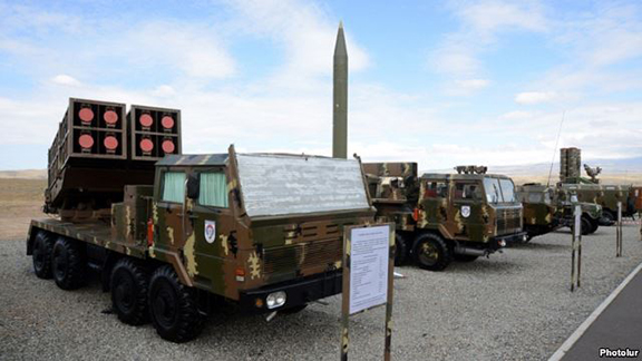 Missile and rocket systems put on display during an Armenian military exercise in Armavir region on October 8, 2013. (Source: Photolure) 