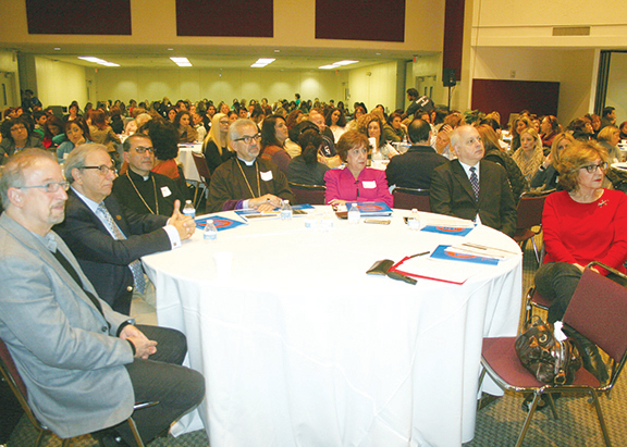 Archbishop Moushegh Mardirossian with Board members, organizers and guests