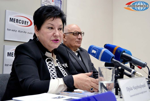 Head of the Jewish Community of Armenia, Rima Varzhapetyan and Deputy Head, Karen Hovhannisyan. (Source: Armenpress) 