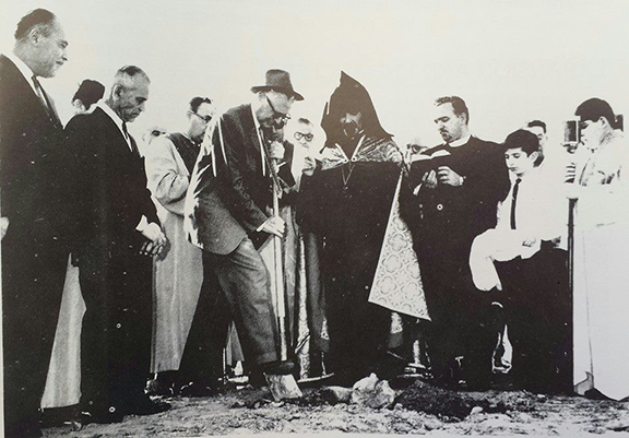 Armenian Mesrobian School’s Ground Breaking Ceremony in 1964. The local Armenian community’s historic vision began its beautiful path from possibility to reality. A seed was planted.