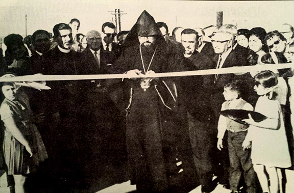 Armenian Mesrobian School’s Official Opening Ceremony October 31st, 1965:  His Eminence Archbishop Hrant Khatchadourian, Prelate of the Armenian Apostolic Church of North America, blesses the school, students, faculty, staff, administration, families, founders, and community of the first Armenian Elementary School in the U.S. 