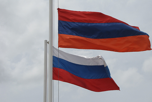 Armenian and Russian flags 