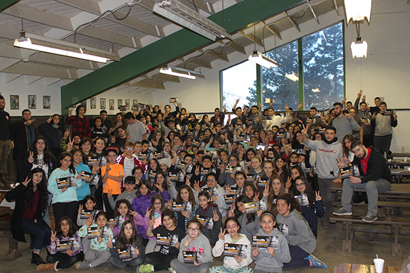 Campers, counselors, and directors Flash Peace in support of Armenians in Syria.