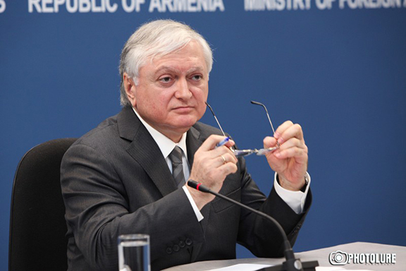 Foreign Minister Edward Nalbandian during the press conference. (Source: Photolure) 