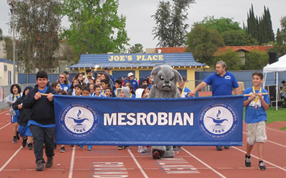 Mesrobian students during the closing ceremonies.