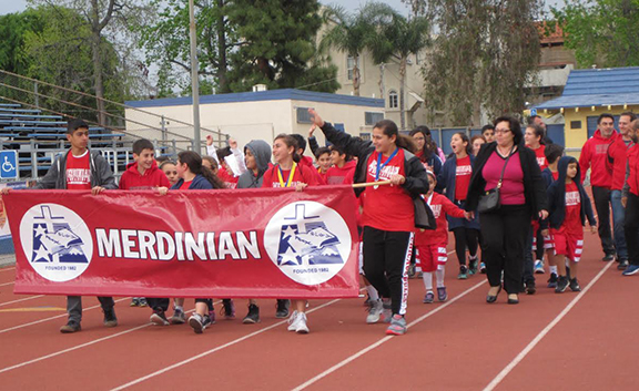 Merdinian athletes during the march