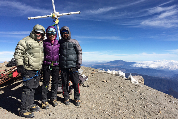 (L to R) Bob Masucci, Sona Armenian, and Arthur Barsegyan atop Orizaba.