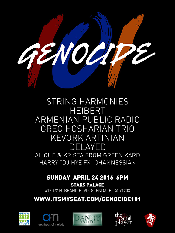 Genocide 101 Concert to Commemorate Armenian Genocide on April 24