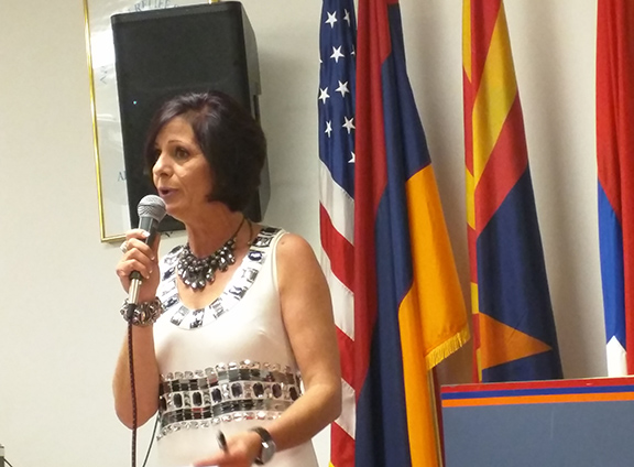 ANCA Arizona Chair Zaroug Baltajian emcees the evening reception