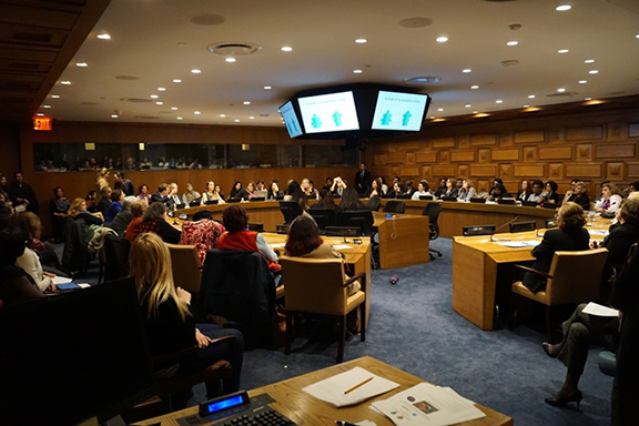 An image of the side event that took place during the Commission on the Status of Women.