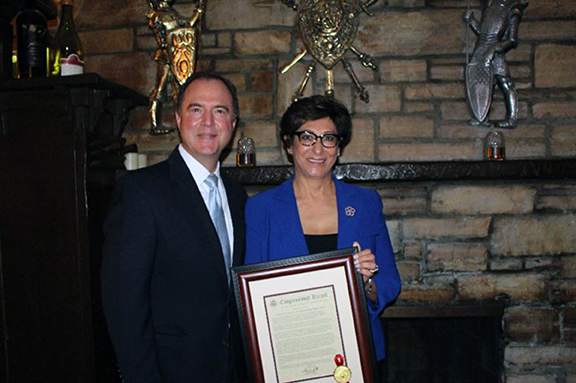 Congressman Schiff and Dr. Frieda Jordan. 