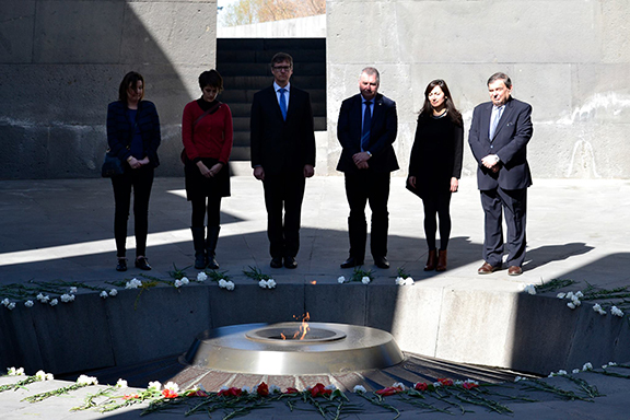 Members of Belgian delegation and EAFJD at the Genocide Memorial Complex in Yerevan. 