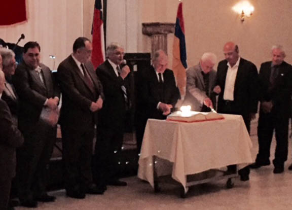 Members of the Houston ARF presenting the ARF 125 cake. 