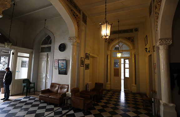 The lobby of the hotel. (Source:  Joseph EID/AFP)