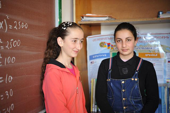 Students of the school in Martuni.