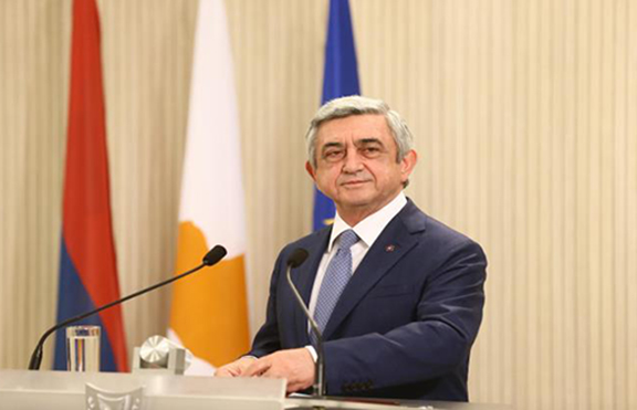 President Serzh Sarkisian in Cyrpus. (Source: FG News) 