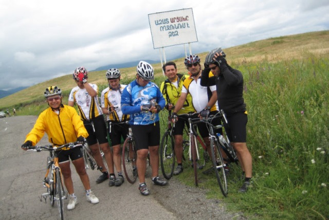 Soghomonian and his team of cyclists