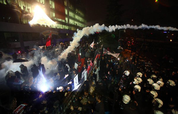 More images of the police raiding the newspaper headquarters. (Source: Today's Zaman)