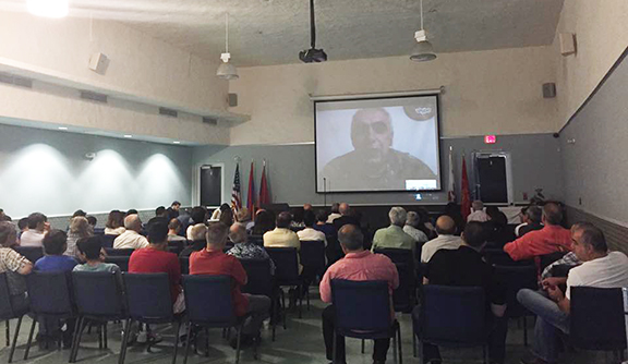 Artsakh's Deputy Prime Minister Gen. Artur Aghabekian briefed community via Skype