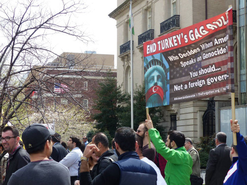 Images from the March 31st anti-Erdogan protest in front of the Brookings Institution in Washington DC. Photos by Justin Kaladjian.