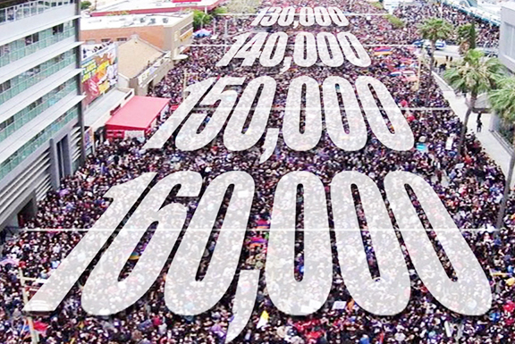 166,000 people , in unison, demanded justice on the streets of Los Angeles in 2015