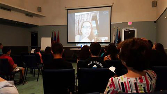 AYF member Patil Aslanian joined the conversation via Skype