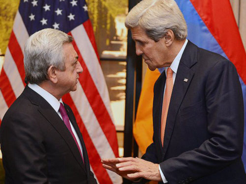 U.S. Secretary of State John Kerry meeting with Armenian President Serzh Sargsyan – 5/16/2016, Vienna, Austria