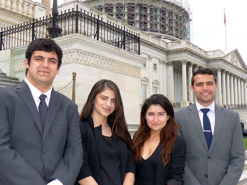Leo Sarkisian Summer Interns Peter Sahagian, Alyssa Dermenjian, Nayiri Partamian and Paul Iskajyan at the US Capitol.