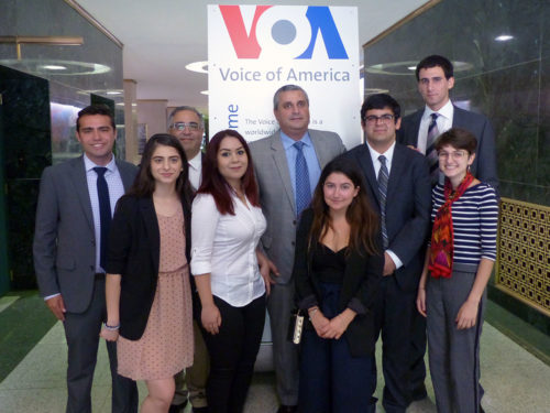 Leo Sarkisian Summer Interns and Legal Fellows with Armenian Ambassador to the US Grigor Hovhannisian and ANCA Executive Director Aram Hamparian.
