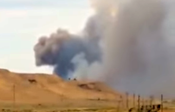 Explosion at an Arms Plant in Shirvan, Azerbaijan (Photo: YouTube screenshot, RFE/RL)