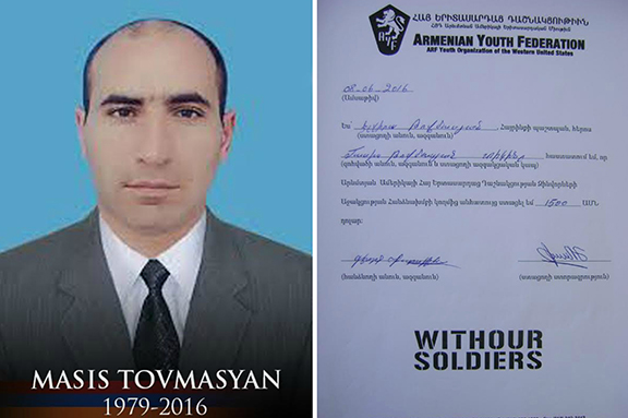 Masis Tovmasyan, fallen soldier