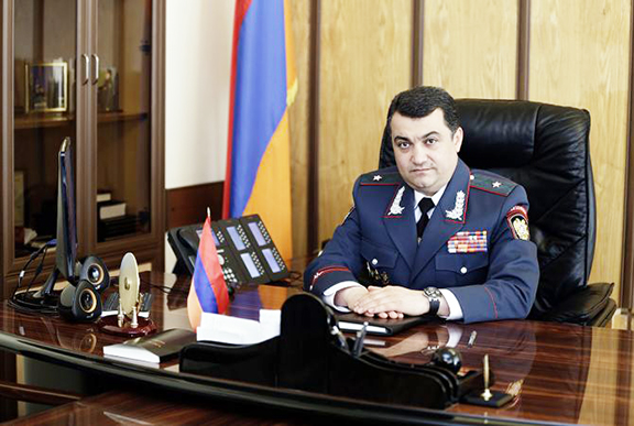 Yerevan Police Chief General Ashot Karapetyan was fired Monday