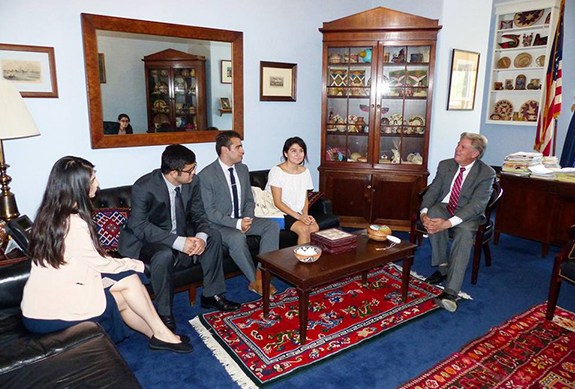 The ANCA Leo Sarkisian Interns sit down with Congressional Armenian Caucus Co-Chair Frank Pallone (D-NJ) for a chat about the challenges and opportunities to advance community concerns on Capitol Hill and career opportunities at the nation's capital.