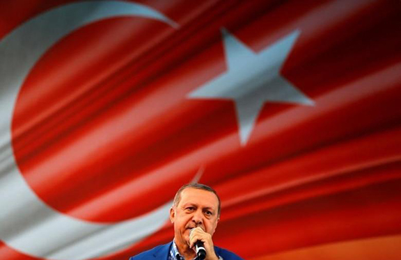 Turkey's President Tayyip Erdogan speaks during the United Solidarity and Brotherhood rally in Gaziantep, Turkey on August 28, 2016. (Photo: Umit Bektas/Reuters)