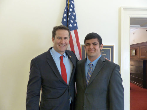 Leo Sarkisian Intern Peter Sahagian with his member of Congress, Congressman Seth Moulton (D-MA). Peter said about the visit, “I am extremely thankful to Congressman Moulton for the opportunity to speak with him about issues of importance to the Armenian community”. Representative Moulton is a cosponsor of the Armenian Genocide Truth + Justice Resolution and supports the Royce-Engel common sense proposals for Artsakh peace.