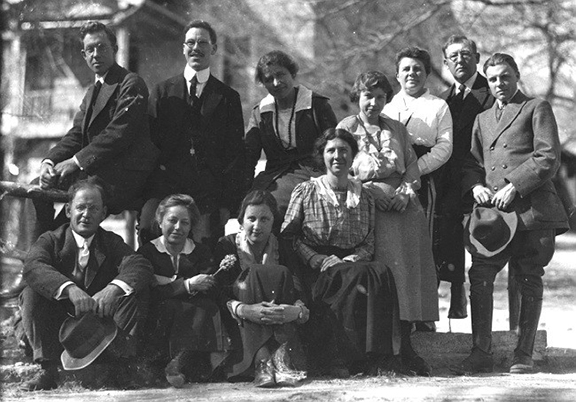 Eleven members of the Near East Relief in Marash, 1921. Stanley Kerr is pictured in the top row, first from the left. – Photo Source Dr. Douglas S. Kerr