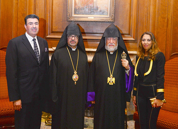 The Prelate and the Catholicos with Consul General of Lebanon Johnny Ibrahim and his wife